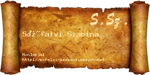 Sófalvi Szabina névjegykártya